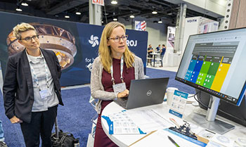 2024111-newsletter-jen-daw-career-maps Jennifer Daw, senior researcher and group manager at NREL, presenting on the new hydropower career map at this year’s Clean Currents Conference.