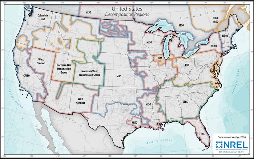 Unit commitment decomposition regions