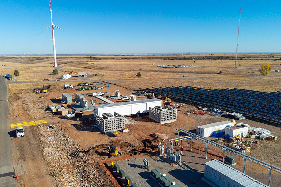 Aerial of NREL's Grid Integration Research Pads.