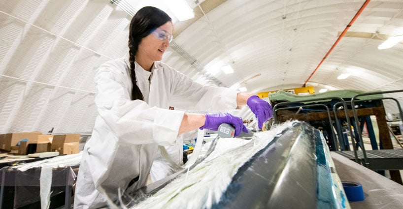 Researcher in lab.