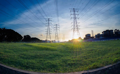 photo of high-voltage transmission lines