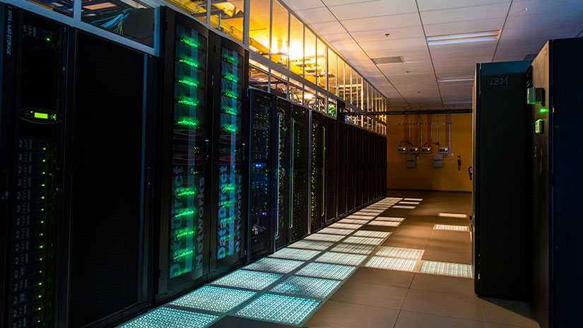 NREL's supercomputer, Kestrel, which resides in the Energy Systems Integration Facility.