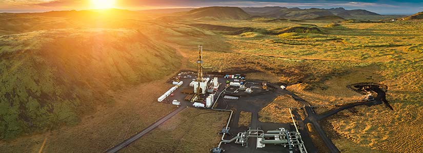 Geothermal well pad in Iceland.