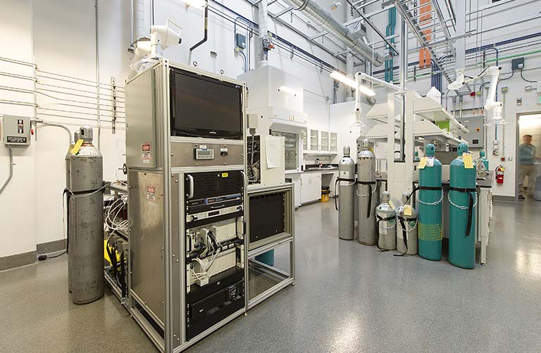 Photo of sensor testing instruments in the Safety Sensor Testing Laboratory at the Energy Systems Integration Facility.