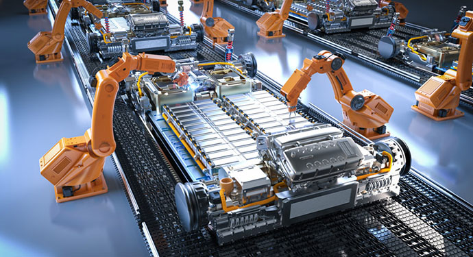 block-libra-article An illustration of a manufacturing line for electric vehicle batteries.