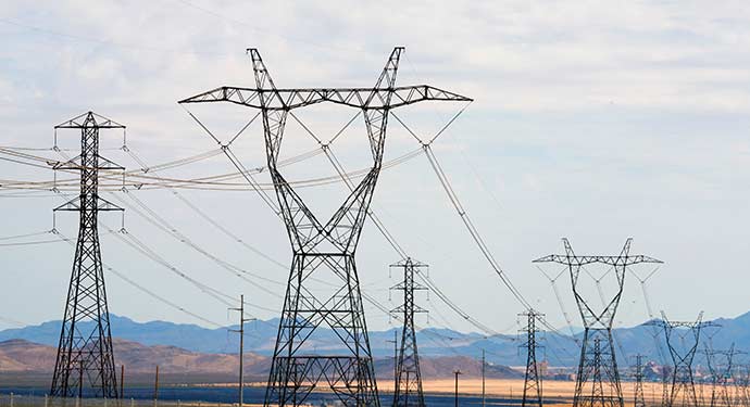 A photo of transmission lines.
