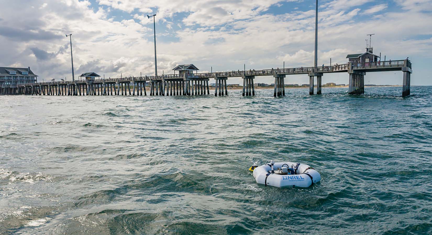 a raft in the open water