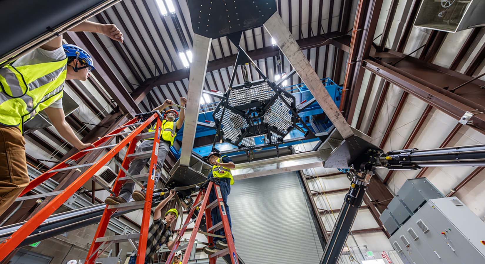 low-angle view of wave-machinery