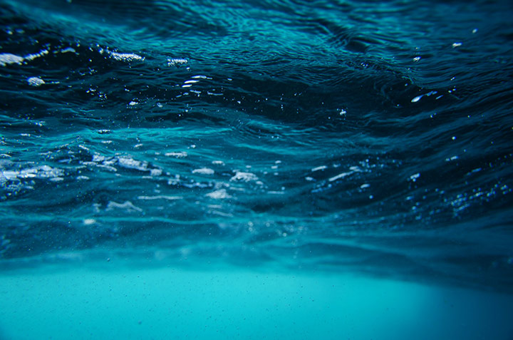 Waves flow on the ocean surface