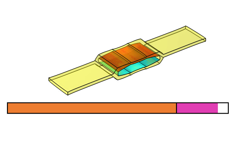 The hexDEEC's pre-charge voltage being amplified, as indicated by a pink progress bar marker below the hexDEEC