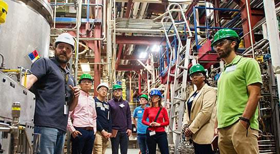 A group touring a lab