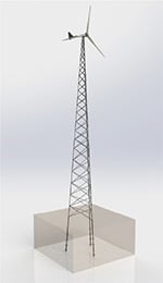 Passive-yaw, upwind, stall horizontal-axis wind turbine wind turbine model