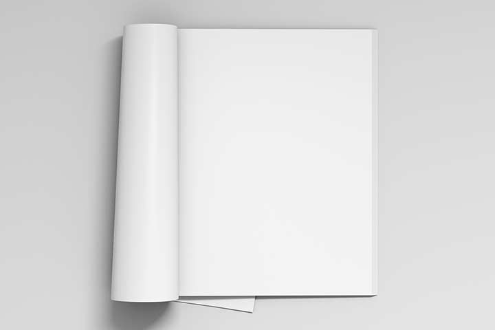 inside of a blank notebook