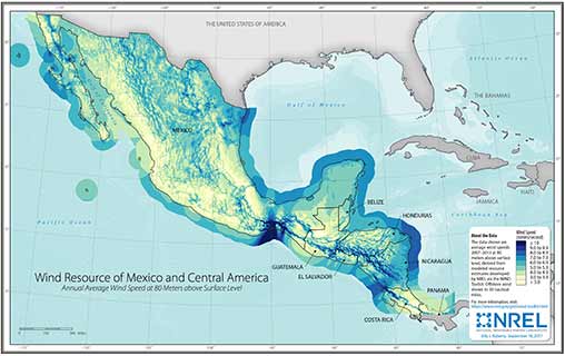 Mexico Wind Speed at 80-Meter above Surface Level