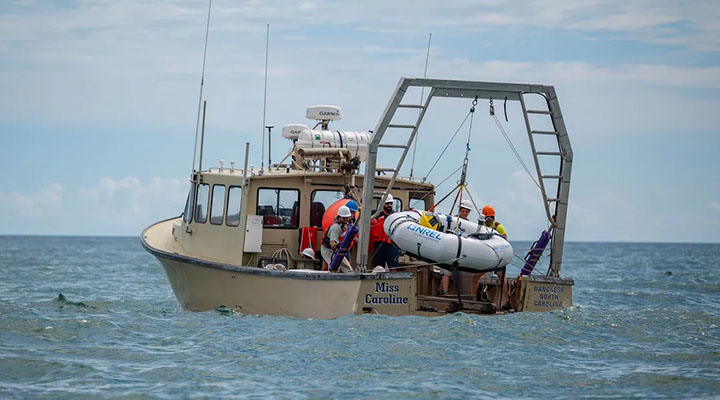 A boat in the ocean